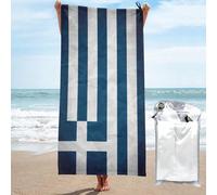 WKSGDSG Serviette de plage en microfibre pour voyage et gym, serviette de bain absorbante à séchage rapide, drapeau grec, serviette légère sans sable avec sac de rangement, serviette de camping