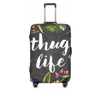 WKSGDSG Thug Life Housse de bagage pour valise de 45,7 à 53,3 cm, anti-rayures, lavable, motif fleurs, Thug Life Flowers, S