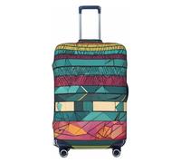 WKSZCYHLKL Housse de protection élastique pour valise, motif géométrique ethnique, Noir , L