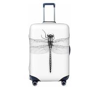 WKSZCYHLKL Housse de protection élastique pour valise, motif libellule noire et blanche, Noir , S
