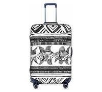 WKSZCYHLKL Housse de protection élastique pour valise, motif tortue ethnique, rayures, blanc, XL