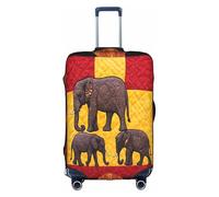 WKSZCYHLKL Housses de bagage pour valise, éléphant d'Afrique, imprimé patchwork, housses de protection élastiques pour bagages, Blanc., L