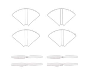 WKUKLK Lot de 2 paires d'hélices de drone et 4 anneaux de protection pour drone RC SJR/C S20W Potensic T25 HS120D Quadcopter RC Accessoires