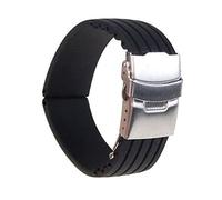 WKWPYCYUH 18 Mm 20 22 24 Strap Silicone Rubber Chain Bracelet Wrist Light And Soft Men's And Women's Watches Bracelet de montre(20mm)