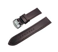 WKWPYCYUH 5 morceaux de bracelet rétro brun clair Puce Bracelet en cuir acier inoxydable boucle accessoires montre Bracelet de montre(Dark Coffee,24mm)