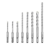 WKWPYCYUH 8pcs Foret de marteau électrique SDS Plus Alliage Impact Perte de forage Set Source ronde Two-Slot Concrete Punch Tool Electricien bit