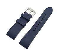 WKWPYCYUH Bracelet de montre for relâche rapide Accessoires en caoutchouc fluoro 20 mm 22 24 Bracelet de montre(Deep Blue silver,24mm)