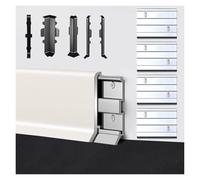 WKWUVLAS Garniture de plinthe en Aluminium, 1 pièce, Protection de Base Murale sans Couture, 49 1/5 Pouces, for Cuisine, Salle de Bain, Bureau et Plus Encore(White,4cm)