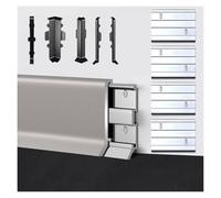 WKWUVLAS Garniture de plinthe en Aluminium, 1 pièce, Protection de Base Murale sans Couture, 49 1/5 Pouces, for Cuisine, Salle de Bain, Bureau et Plus Encore(Light Grey,6cm)