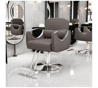 WKXTECZT Fauteuil Barbier Coiffure Chaise Coiffeur (Pompe Hydraulique, Hauteur Réglable 45-55 Cm, Max 200 Kg, Revêtement PVC),Marron,B