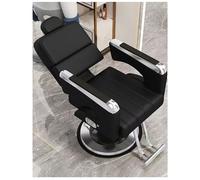 WKXTECZT Fauteuil De Coiffeur, avec Appuie-Tête, Réglable en Hauteur Et Rotatif À 360°, Inclinable Et Hydraulique en Cuir Synthétique,D