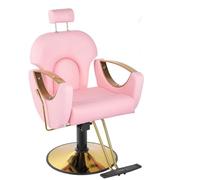 WKXTECZT Fauteuil De Coiffure, Chaise À Coiffeur Hydraulique Inclinable Barber 360° pour Salon Professionnel,Rose