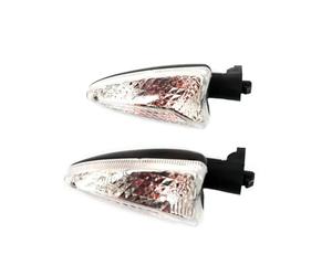 WKXTECZT Le Voyant Clignote pour Aprilia pour Shiver 750 2010-2016 pour Dorsoduro 750 2008-2016 pour Dorsoduro 1200 2011-2016 Clignotant De Moto Clignotant Indicateur Clignotant Lampe(Clair 105mm)