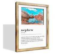 WKYAER Cadeau pour neveu, cadre photo de 20,3 x 25,4 cm avec définition de neveu, cadeau d'anniversaire pour neveux, cadeau unique pour lui, garçon, adolescent, cadre photo rustique pour décoration