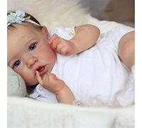 WKYUWS Poupées Reborn Bébé Poupee Reborn Réaliste Nouveau-né Faite à La Main Bébé Poupée Corps en Vinyle Souple Lavable Poupées Réincarnées Ressemble au Toucher à Une Vraie Poupée 49cm