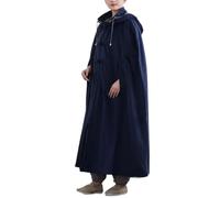 WKZSXXMJ Femmes Hommes Méditation Cape à Capuche Manteau Épais Doublé en Peluche Robe de Prière Confortable et Chaude(Blue,M)