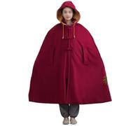 WKZSXXMJ Femmes Hommes Méditation Cape à Capuche Manteau Épais Doublé en Peluche Robe de Prière Confortable et Chaude(Red,XXL)
