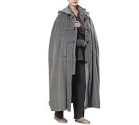 WKZSXXMJ Femmes Hommes Méditation Cape à Capuche Manteau Épais Doublé en Peluche Robe de Prière Confortable et Chaude(Grau,XL)