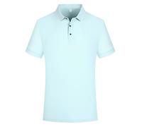 WKZSXXMJ Polos Personnalisés pour Hommes et Femmes Personnalisez Votre Propre Texte, Logo ou Nom Polo de Golf Dry Cool Fit Tenue de Travail Décontractée et Athlétique(Light Blue,S)