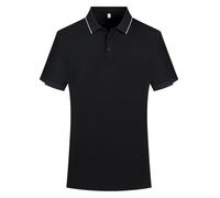WKZSXXMJ Polos Personnalisés pour Hommes et Femmes Personnalisez Votre Propre Texte, Logo ou Nom Polo de Golf Dry Cool Fit Tenue de Travail Décontractée et Athlétique(Schwarz,XXL)
