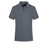 WKZSXXMJ Polos Personnalisés pour Hommes et Femmes Personnalisez Votre Propre Texte, Logo ou Nom Polo de Golf Dry Cool Fit Tenue de Travail Décontractée et Athlétique(Grau,L)