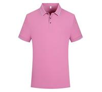 WKZSXXMJ Polos Personnalisés pour Hommes et Femmes Personnalisez Votre Propre Texte, Logo ou Nom Polo de Golf Dry Cool Fit Tenue de Travail Décontractée et Athlétique(Rosa,M)