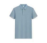 WKZSXXMJ Polos Personnalisés pour Hommes et Femmes Votre Propre Texte, Logo ou Nom Polo de Golf Athlétique Dry Fit Polo Décontracté à col Slim(Light Blue,S)