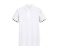 WKZSXXMJ Polos Personnalisés pour Hommes et Femmes Votre Propre Texte, Logo ou Nom Polo de Golf Athlétique Dry Fit Polo Décontracté à col Slim(Weiß,XL)