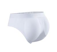 WKZSXXMJ Slips Rembourrés pour Hommes Costume Push Up avec Fesses Artificielles Coussinets Amovibles pour Rehausser les Fesses et Agrandir la Poche, Sans Coutures et Discrets(Weiß,XL)