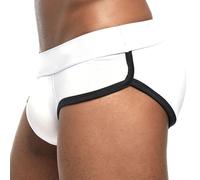 WKZSXXMJ Sous-vêtements Sexy Rembourrés et Sculptants pour Hommes, avec Effet Liftant pour les Fesses et Poche Avant, Boxers, Slips, Rembourrage Amovible(Weiß,L)