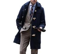 WKZSXXMJ Trench-coat pour Homme avec Capuche Manteau D'hiver Décontracté Mi-long avec Boucles, Idéal pour la Marche et Thermique(Blue,3XL)