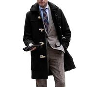 WKZSXXMJ Trench-coat pour Homme avec Capuche Manteau D'hiver Décontracté Mi-long avec Boucles, Idéal pour la Marche et Thermique(Schwarz,S)