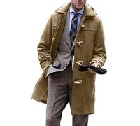 WKZSXXMJ Trench-coat pour Homme avec Capuche Manteau D'hiver Décontracté Mi-long avec Boucles, Idéal pour la Marche et Thermique(Khaki,XXL)