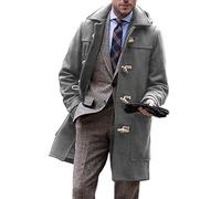 WKZSXXMJ Trench-coat pour Homme avec Capuche Manteau D'hiver Décontracté Mi-long avec Boucles, Idéal pour la Marche et Thermique(Grau,XXL)