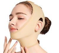 WKZSXXMJ Vêtement de Compression Post-opératoire pour le Visage, le cou et le Menton Bandage Liftant pour le Visage Affineur de Visage en V Raffermissement des Bajoues pour Femmes(L)