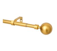 WL.Rocaille Tringle à rideau réglable avec boule dorée - Extensible de 30 à 122 pouces - En métal - Rétractable - 76 cm à 310 cm - Pour salon, cuisine, chambre, salle de bain