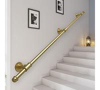 WL-ZZZ Main Courante de Rampe d'escalier Murale, Supports de Rampe de Rampe d'escalier en métal doré en Fer forgé, Support de sécurité pour Rampe de Pied de Balustrade Murale 200 kg - Kit Complet