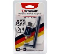 WL318 Optima WLAN 300 Mbit/s + 2dBi Antenne USB 2.0 Adaptateur avec bande 2,4 GHz, VU+, Gigablue, Protek et autres récepteurs satellite avec Linux E2 OS et ordinateur, noir