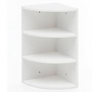 WL5.843 - Étagère d'angle en bois - Blanc - 30 x 60 x 30 cm - Étagère murale flottante - Étagère décorative design avec façade ronde