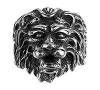 WLABCD Bagues Dominateur Pour Des Hommes Ancien Tête De Lion Bagues,Acier De Titane Créatif En Raison De Anniversaire Anniversaire Cadeau, Punk / 18.1mmNo.8