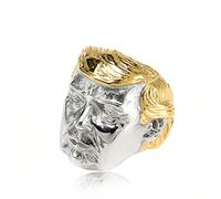 WLABCD Donald Atout Bague Inoxydable Acier Les Hommes,Les Femmes Amérique Génial Encore Nous Présider Bagues, Gold. / No.13