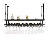 WLABCD Porte-Vine, Barre, Restaurant, Porte-Vins, Accueil S Red Européen Style Stemware Support Suspendu Porte-Pendage À L'Envers Down Down Down Home Decoration Étagère,100X30Cm