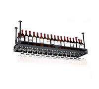 WLABCD Porte-Vins, Monté Mural, Bar, Restaurant, Porte-Bouteilles, Porte-Mur de S, Porte-Vin Suspendu, Rack de Stockage Mural, Décoration de Bar,L60 * W35Cm,Noir