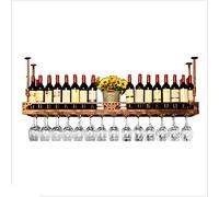 WLABCD Porte-Vins, Monté Mural, Bar, Restaurant, Porte-Bouteilles, Porte-Mur de S, Porte-Vin Suspendu, Rack de Stockage Mural, Décoration de Bar,L120 * W35Cm,Bronze