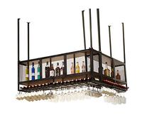 WLABCD Rack À Vin Accueil Porte-Vins Verre Verre Verre S: Cuisine Bars Industriels Fer Art Suspendre Flottant Vin Verre Support Restaurants Cuisine Stemware Stemware Étagère,150X30X52Cm