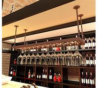 WLABCD Racques À Vin Accueil Porte-Rouge Restaurant Bar S, Loft Mur Métal En Fer Forgé Rangement de Plafond Suspendu À Vin Bouteille de Vin Et Cadre de Verres High Glass Rack Vin Verre,120X35Cm,C