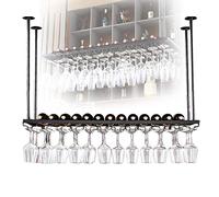 WLABCD Racques À Vin Accueil Porte-Vins Rack Verre Verre Restaurant S. Cuisine Cuisine Plafond de Cuisine Storage, Art Noir Art Vin Gobelet Stepware Gratulette En Verre, Barre de Porte-Vigne Suspendu
