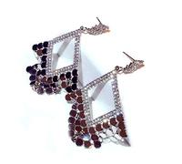 WLABCD Sp Bien Mode Des Boucles D'Oreilles Style De Hong Kong Banquet Boucle D'Oreille Couple La Créativité Conception Une Paire Élégant Prévenir Les Allergies Sécurité/argent / 7×4.5 cm