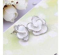 WLABCD Sp Mode Bien Fleurs Des Boucles D'Oreilles Simplicité Festival Petit Boucle D'Oreille Élégant Tendance Conception Une Paire All-Match Naturel/Platinum Plating / 2.3×2.5 cm
