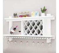WLABCD Vin Rack Accueil Porte-Vin Verre Verre Verre Cabinet Mdf Madf Madf Création Grille Créative Suspension Porte-Bouteille de Vin Grand Vin Verre Étagère,White120Cm